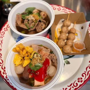 A spread of Say Hi street food